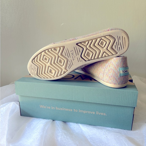 Toms Women’s Size 10 Alpargata Pink Multi Subtle Metallic Knit - Picture 3 of 5